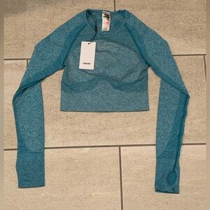 NWT Gymshark Teal Long Sleeve Crop Top